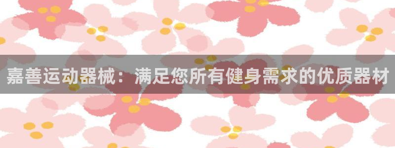 尊龙400：嘉善运动器械：满足您所有健身需求的优质器